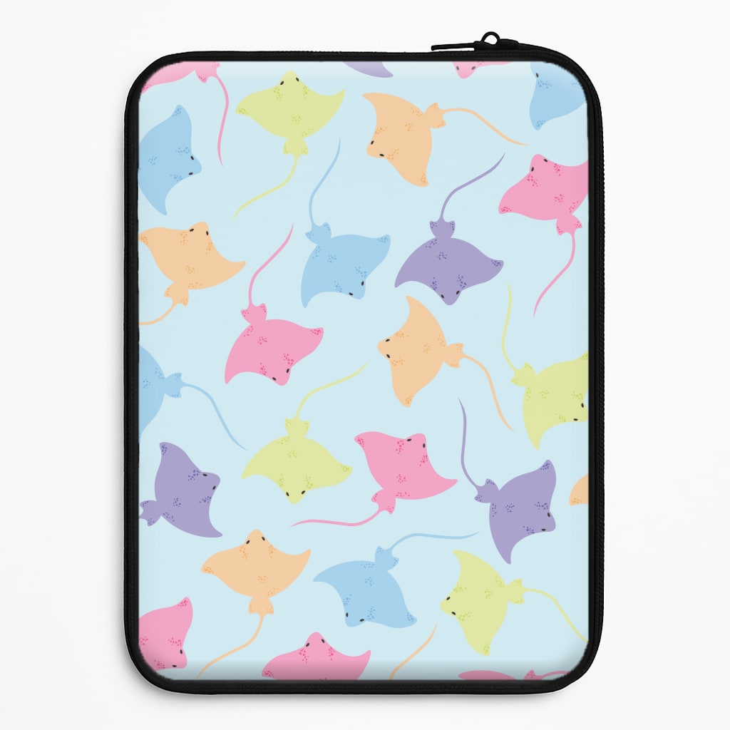 Multi Coloured Sting Ray Pattern - Sealife Laptop Sleeve