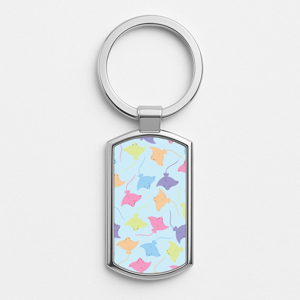 Multi Coloured Sting Ray Pattern - Sealife Luxury Keyring