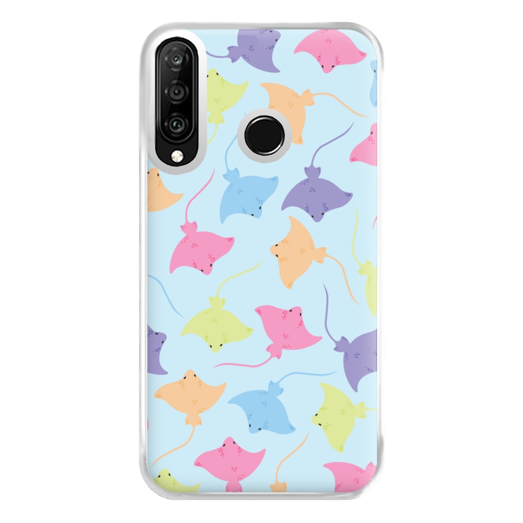 Multi Coloured Sting Ray Pattern - Sealife Phone Case for Huawei P30 Lite