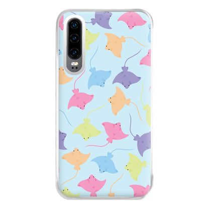 Multi Coloured Sting Ray Pattern - Sealife Phone Case for Huawei P30