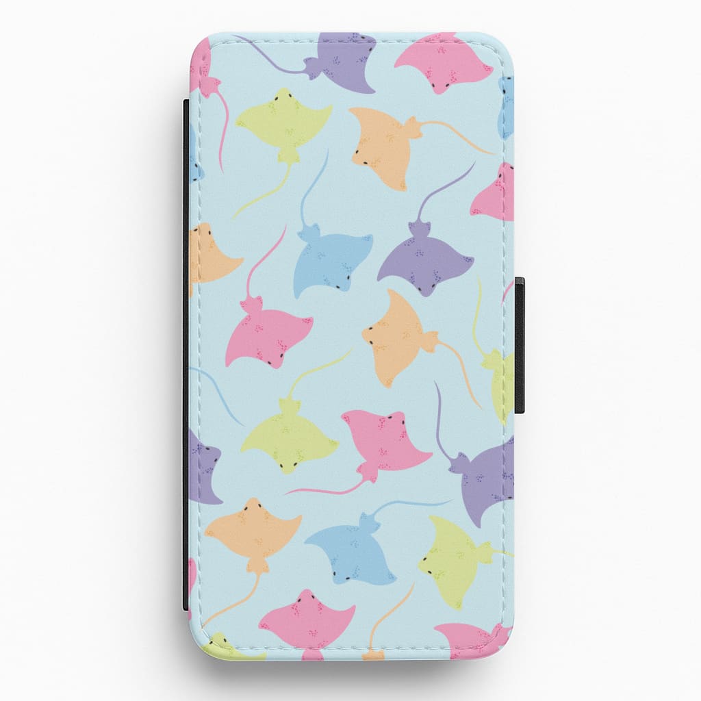 Multi Coloured Sting Ray Pattern - Sealife Flip / Wallet Phone Case