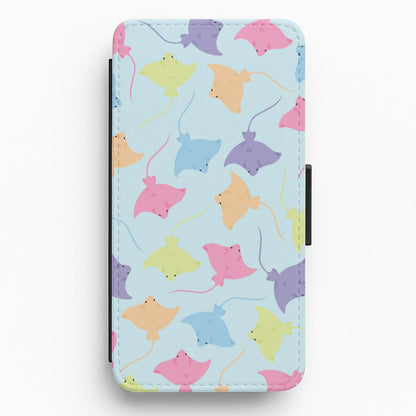 Multi Coloured Sting Ray Pattern - Sealife Flip / Wallet Phone Case