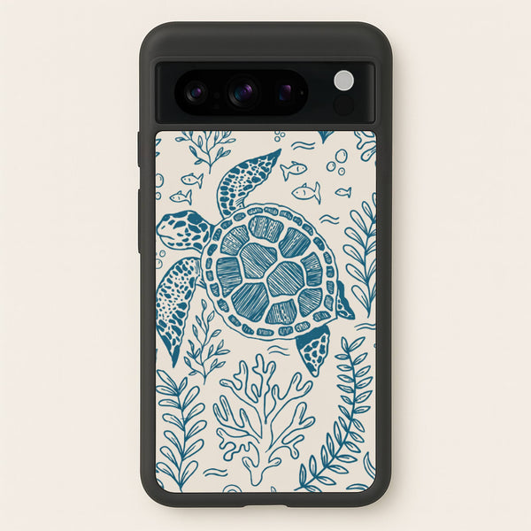 Teal Turtle Reef Phone Case - Google Pixel 8 Pro / Standard