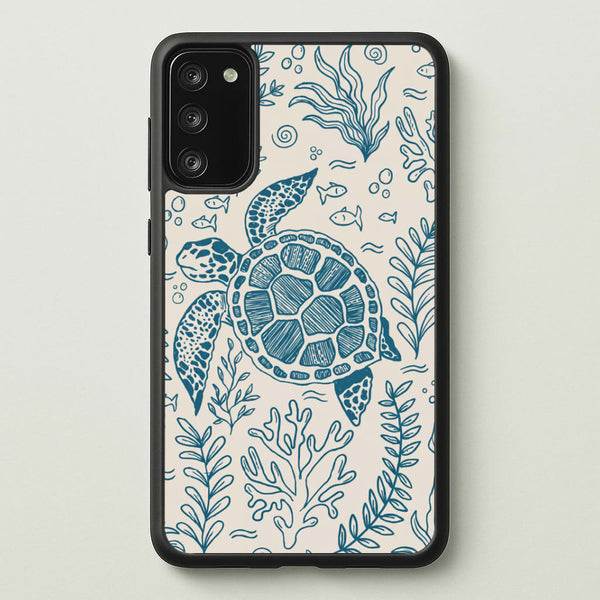 Teal Turtle Reef Phone Case - Galaxy A41 / Standard