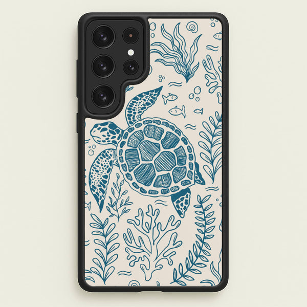 Teal Turtle Reef Phone Case - Galaxy S22 Ultra / Standard
