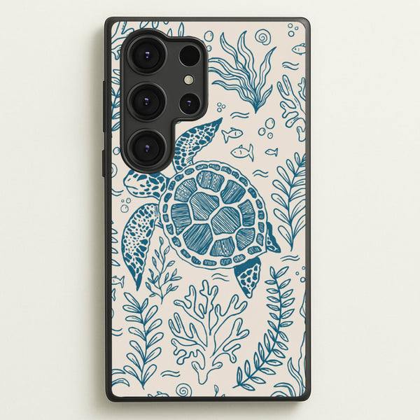 Teal Turtle Reef Phone Case - Galaxy S25 Ultra / Standard