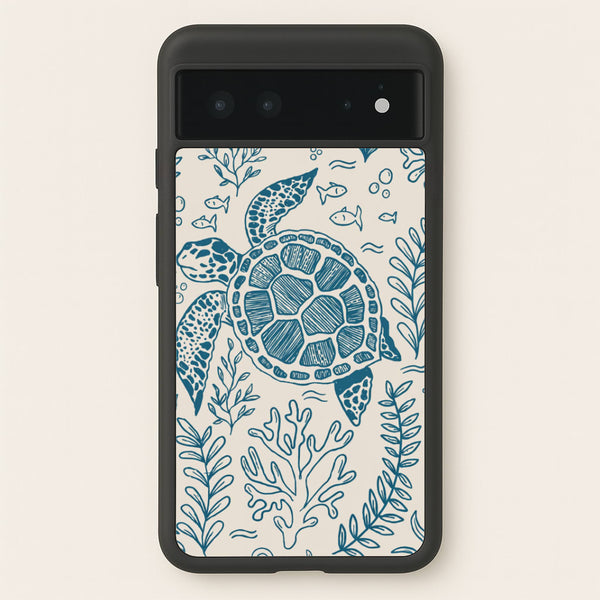 Teal Turtle Reef Phone Case - Google Pixel 6 / Standard