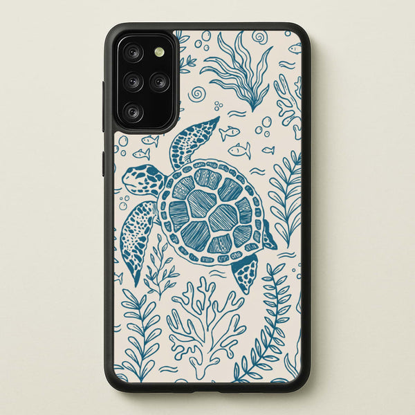 Teal Turtle Reef Phone Case - Galaxy S20 Plus / Standard