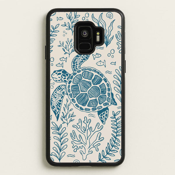 Teal Turtle Reef Phone Case - Galaxy S9 / Standard