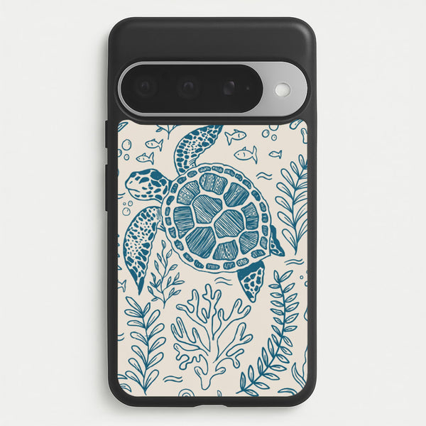 Teal Turtle Reef Phone Case - Google Pixel 10 Pro XL / Standard