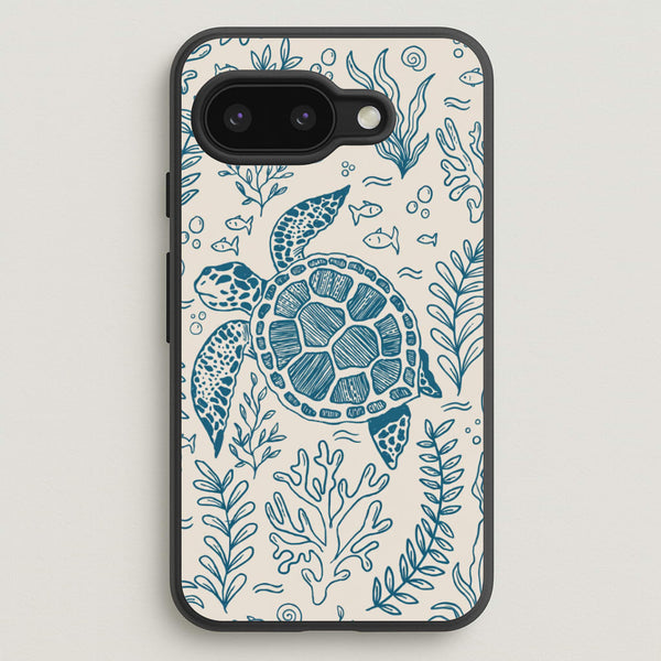 Teal Turtle Reef Phone Case - Google Pixel 9a / Standard