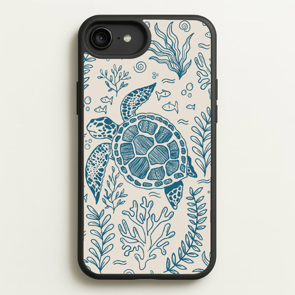 Teal Turtle Reef Phone Case - iPhone 6 Plus / 7 Plus / 8 Plus / Standard