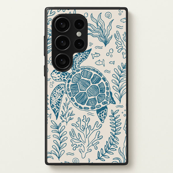 Teal Turtle Reef Phone Case - Galaxy S24 Ultra / Standard