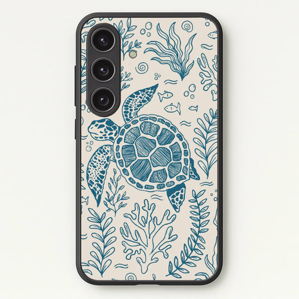 Teal Turtle Reef Phone Case - Galaxy S24FE / Standard