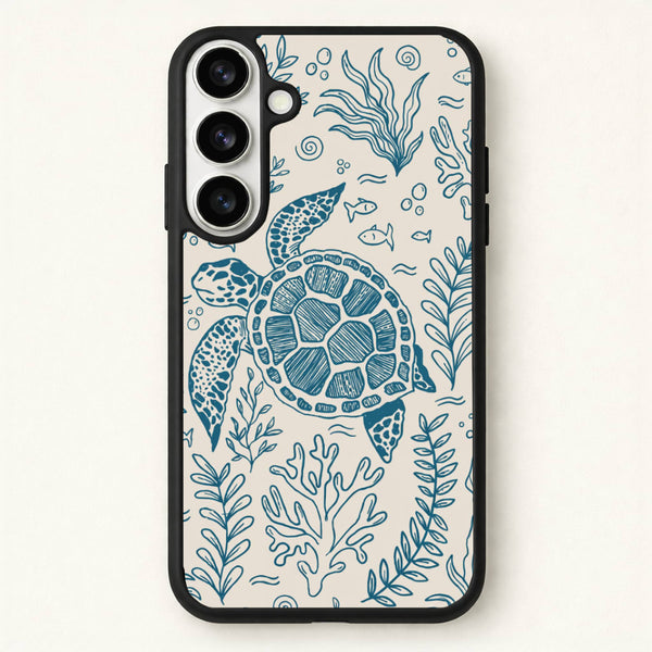 Teal Turtle Reef Phone Case - Galaxy S26 / Standard