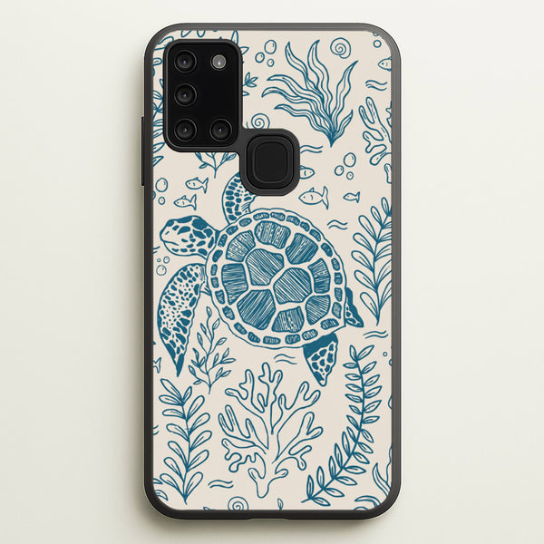 Teal Turtle Reef Phone Case - Galaxy A21s / Standard