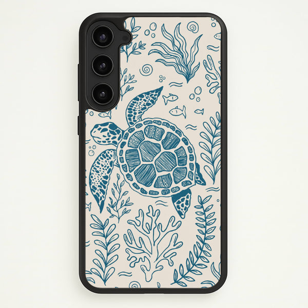 Teal Turtle Reef Phone Case - Galaxy S23 Plus / Standard