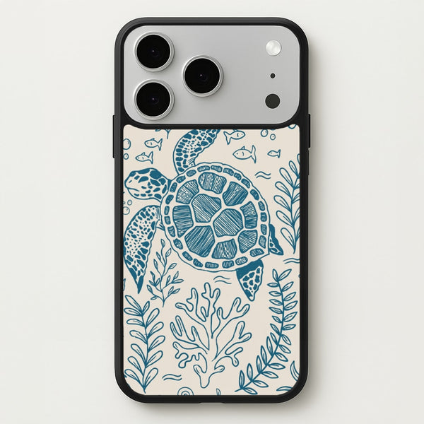 Teal Turtle Reef Phone Case - iPhone 17 Pro / Standard