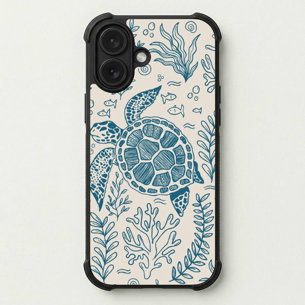 Teal Turtle Reef Phone Case — Bumper case