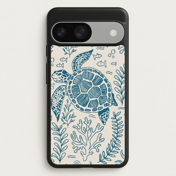Teal Turtle Reef Phone Case - Google Pixel 9 / 9 Pro / Standard
