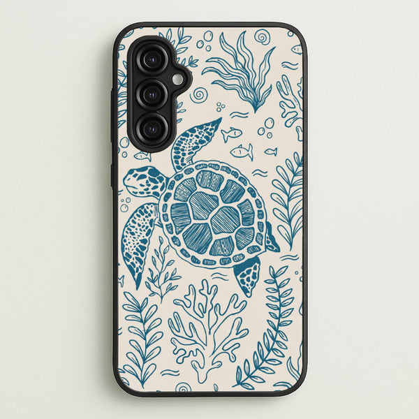Teal Turtle Reef Phone Case - Galaxy A14 / Standard