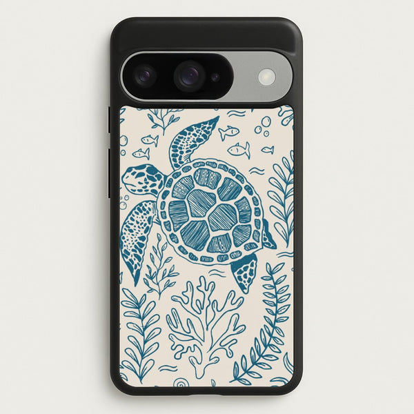 Teal Turtle Reef Phone Case - Google Pixel 10 / 10 Pro / Standard
