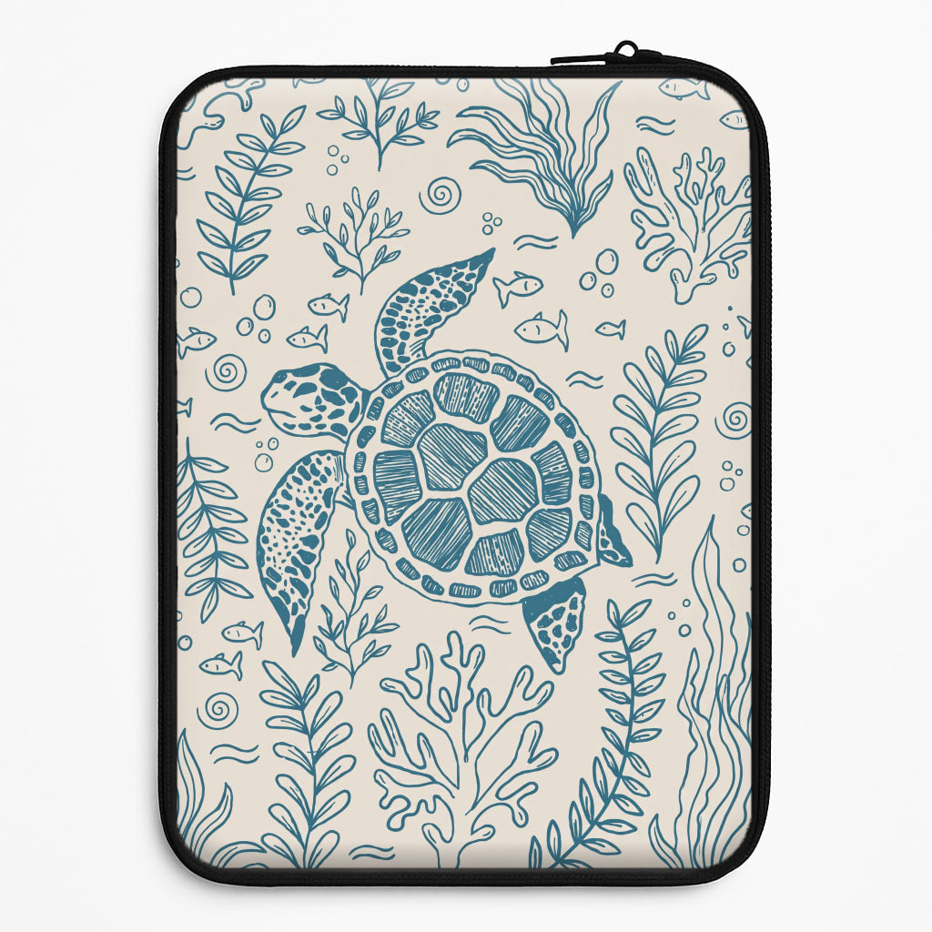 Teal Turtle Reef Laptop Sleeve