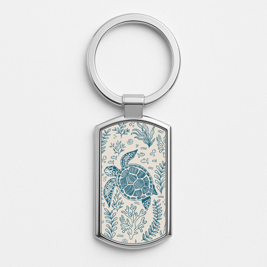 Teal Turtle Reef Luxury Keyring