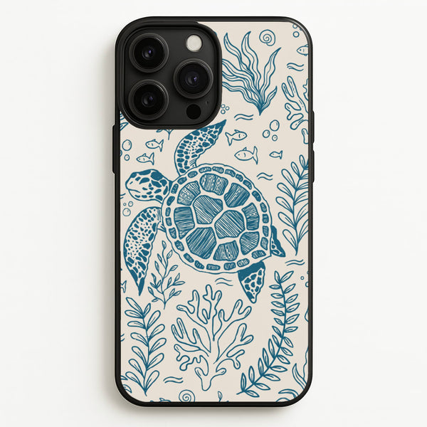 Teal Turtle Reef Phone Case - iPhone 13 Pro Max / Standard
