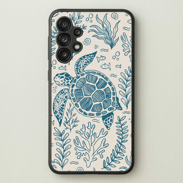 Teal Turtle Reef Phone Case - Galaxy A13 / Standard