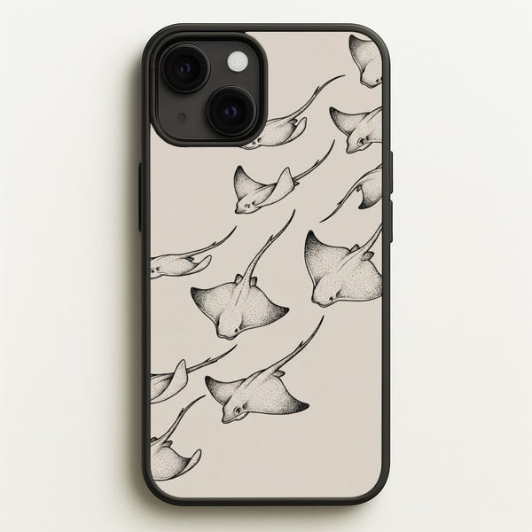 Stippled Stingray Scatter Phone Case - iPhone 13 Mini / Standard