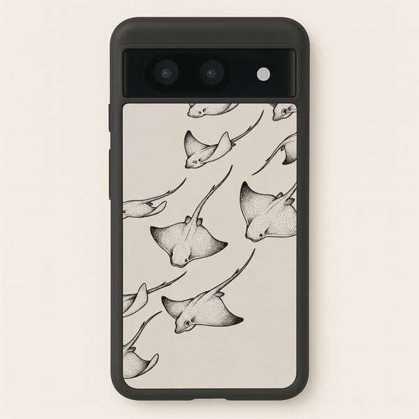 Stippled Stingray Scatter Phone Case - Google Pixel 8a / Standard