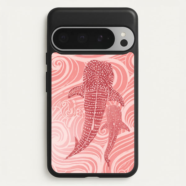 Rose Whale Shark Swirls Phone Case - Google Pixel 9 Pro XL / Standard