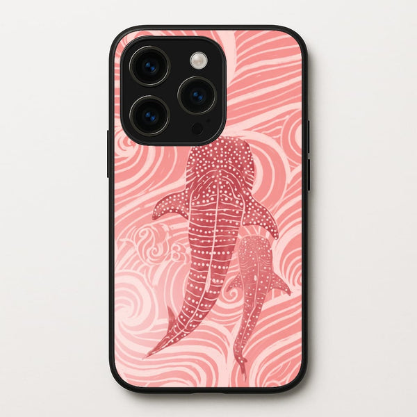 Rose Whale Shark Swirls Phone Case - iPhone 15 Pro / Standard
