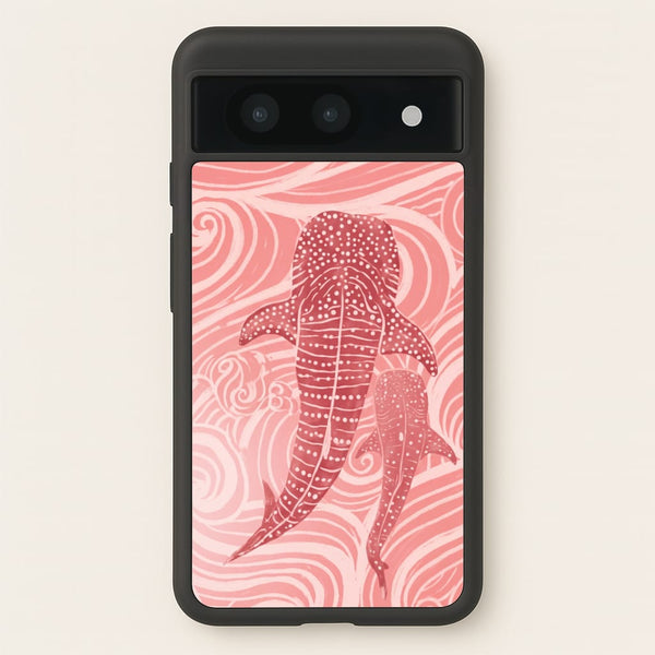 Rose Whale Shark Swirls Phone Case - Google Pixel 8a / Standard