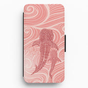 Rose Whale Shark Swirls Flip / Wallet Phone Case 1