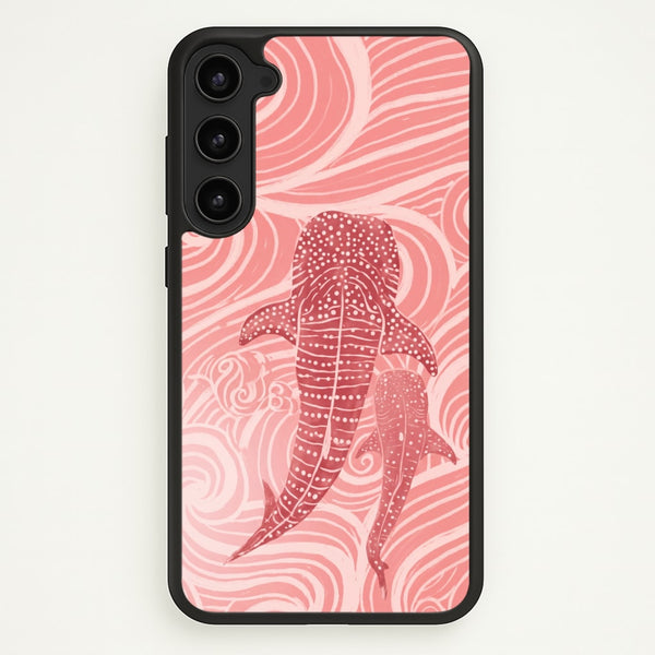 Rose Whale Shark Swirls Phone Case - Galaxy S23 Plus / Standard