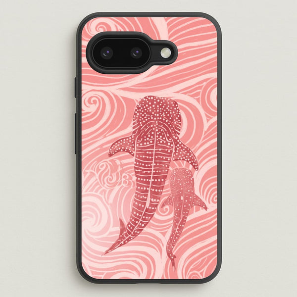 Rose Whale Shark Swirls Phone Case - Google Pixel 9a / Standard