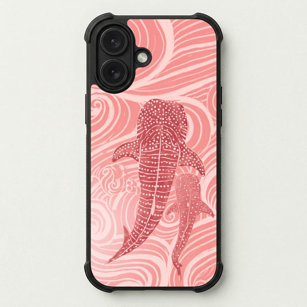 Rose Whale Shark Swirls Phone Case — Bumper case