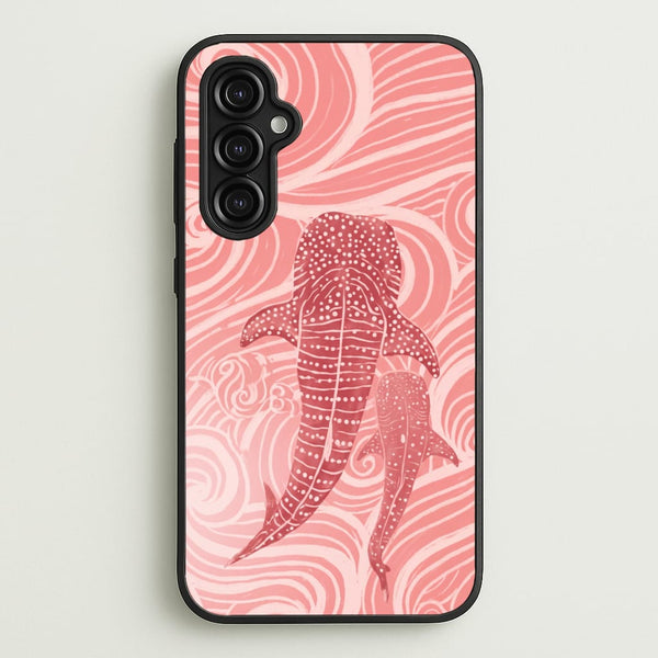 Rose Whale Shark Swirls Phone Case - Galaxy A14 / Standard