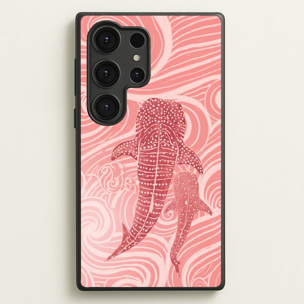Rose Whale Shark Swirls Phone Case - Galaxy S25 Ultra / Standard