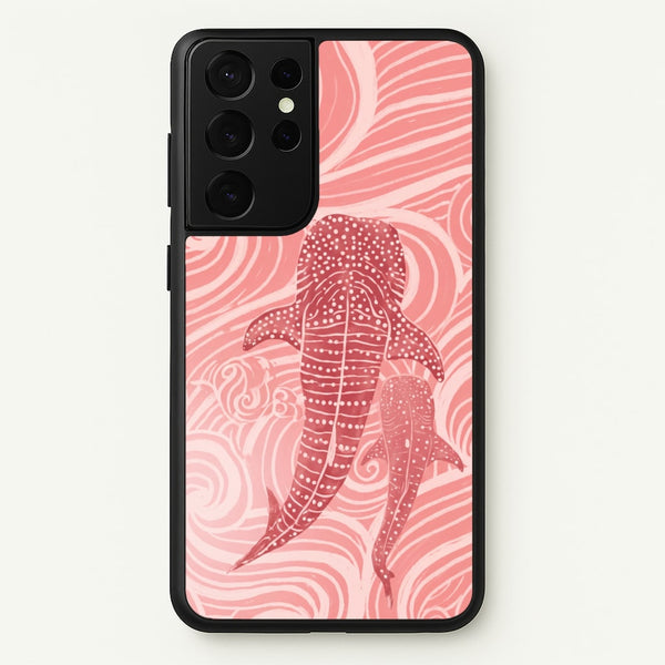 Rose Whale Shark Swirls Phone Case - Galaxy S21 Ultra / Standard
