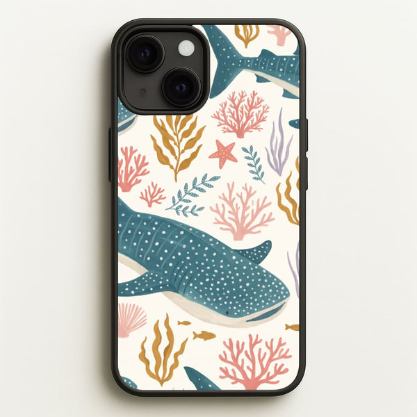 Spotted Whale Shark Reef Phone Case - iPhone 13 Mini / Standard