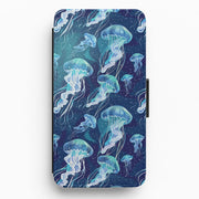 Glowing Jellyfish Drift Flip / Wallet Phone Case 1