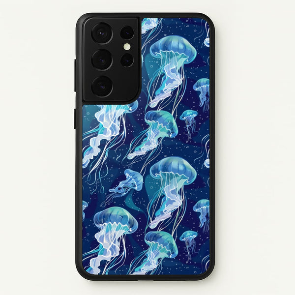 Glowing Jellyfish Drift Phone Case - Galaxy S21 Ultra / Standard