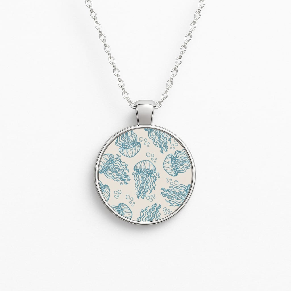 Teal Jellyfish Drift Necklace