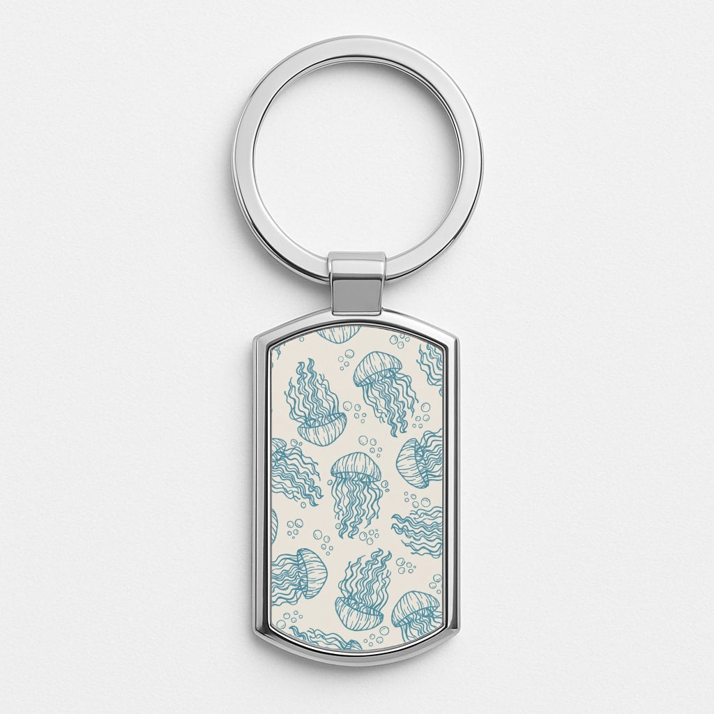 Teal Jellyfish Drift Luxury Keyring