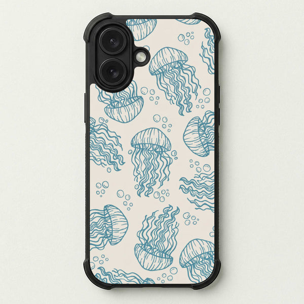 Teal Jellyfish Drift Phone Case — Bumper case