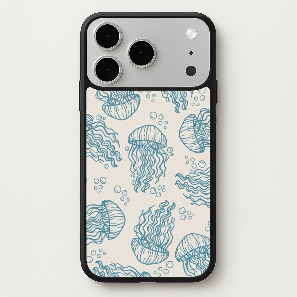 Teal Jellyfish Drift Phone Case