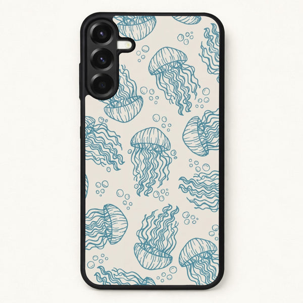 Teal Jellyfish Drift Phone Case - Galaxy A17 / Standard